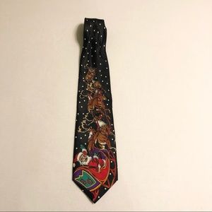 Surrey Christmas Holiday Santa Sleigh Reindeer Tie